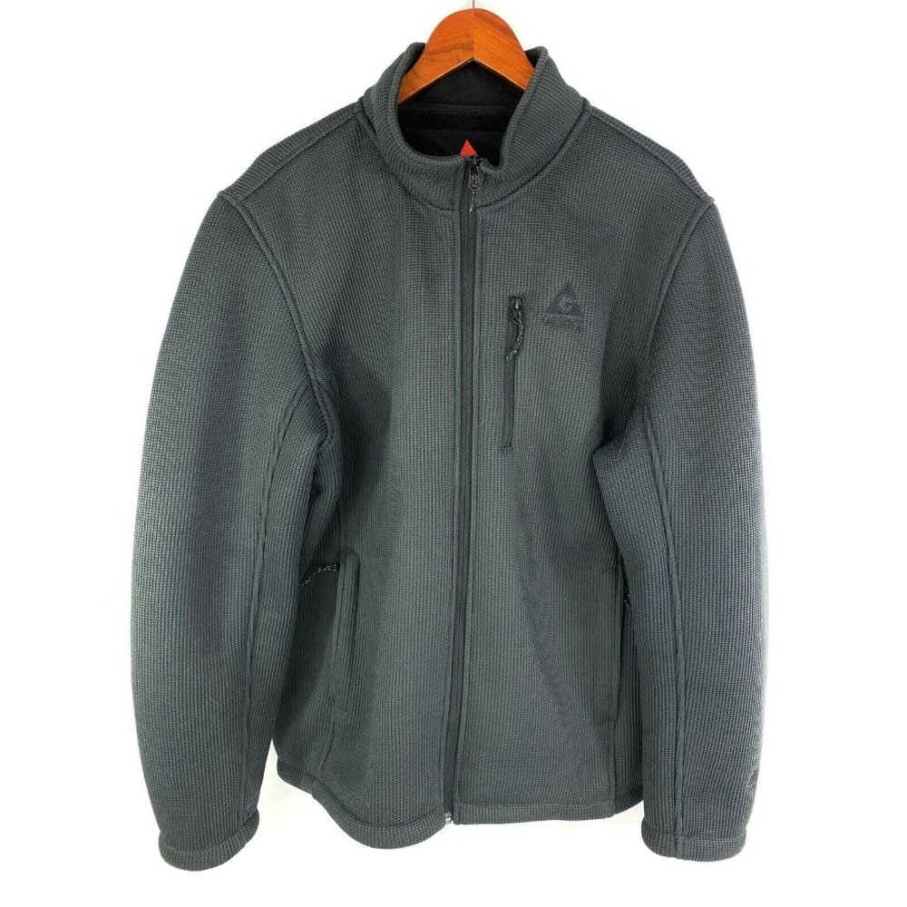 Gerry Men’s Full Zip Jacket Size XL Waffle Knit Ribbed Fleece Lined 1047676